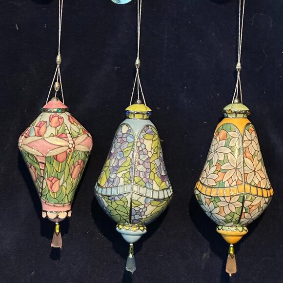 Bradford Exchange Era Of Louis Tiffany Heirloom Porcelain Ornament Collection - Picture 1 of 10